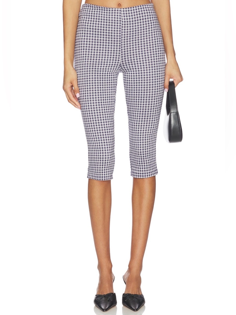 Brea Capri in Navy Gingham NEW with tags